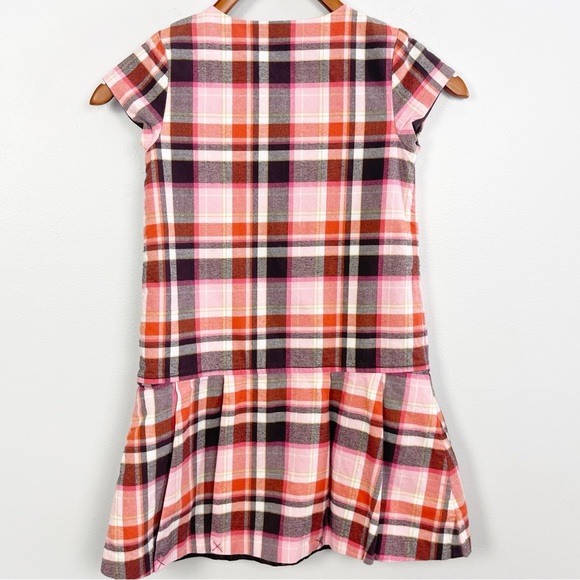 Janie and Jack Girls Plaid Dress Size 6 | Light Flannel Cotton Lined - Picture 4 of 5